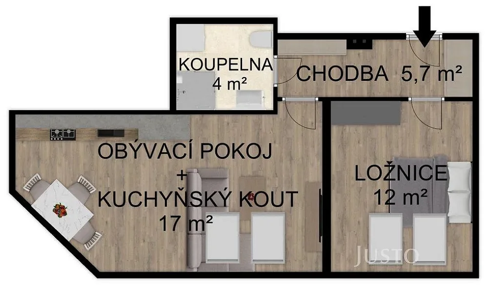 2+kk, Soukenická, Bechyně, Tábor, Jihočeský kraj