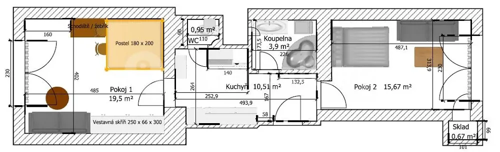 2+1, Petrohradská, Praha 10 - Vršovice