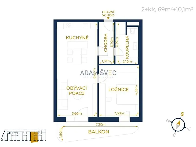 2+kk, Ostravská, Olomouc, Olomoucký kraj