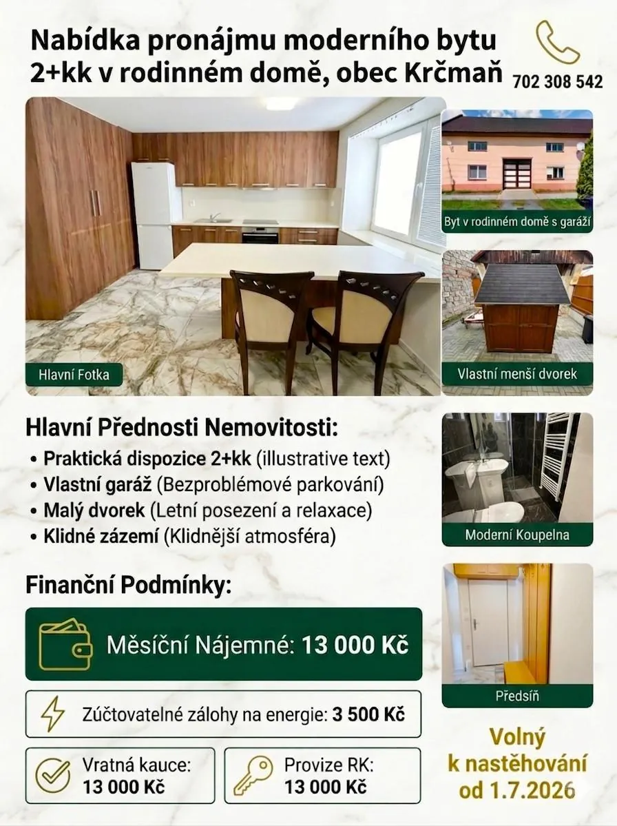 2+kk, Náves, Krčmaň, Olomouc, Olomoucký kraj