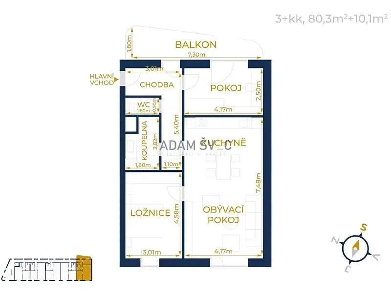 3+kk, Ostravská, Olomouc, Olomoucký kraj