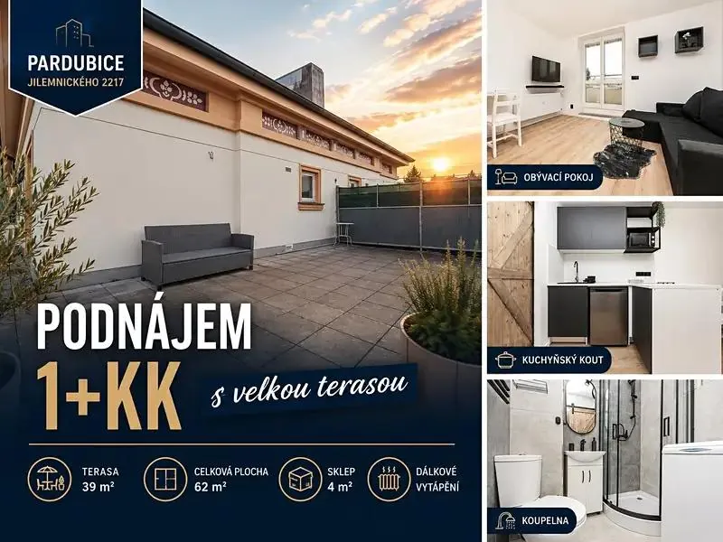 1+kk, Jilemnického, Pardubice, Pardubický kraj